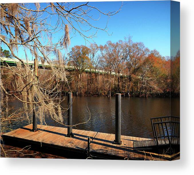 Waccamaw River Canvas Print featuring the photograph Waccamaw River Bridge at Conway, SC by Bill Swartwout