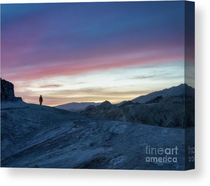 Death Valley Canvas Print featuring the photograph Waiting for sunrise by Izet Kapetanovic