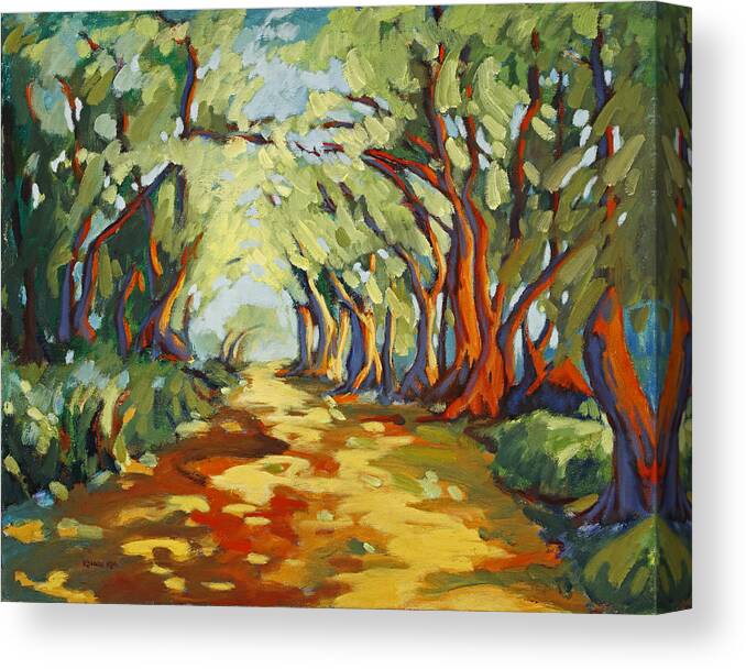 Forest Canvas Print featuring the painting Walk in the Woods 2 by Konnie Kim