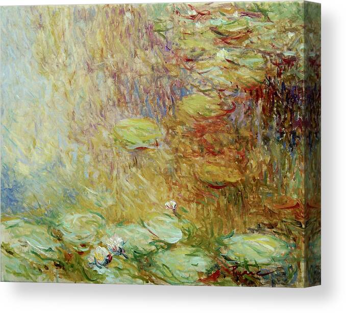 Waterlelies Canvas Print featuring the painting Water lilies nr 15.B by Pierre Dijk