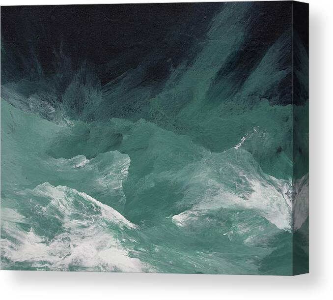 Waves Canvas Print featuring the painting Waves and Breakers by Linda Bailey