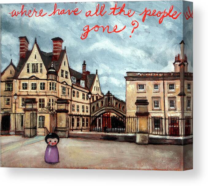 Oxford Canvas Print featuring the painting Where Have All the People Gone by Pauline Lim