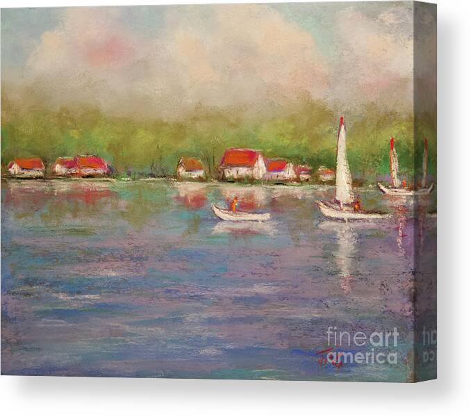 Sailing Canvas Print featuring the painting White Sails.raw by Joyce Guariglia
