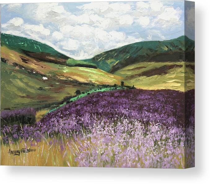 Wild Flowers Canvas Print featuring the painting Wild Flowers Matthew 6 28-29 by Anthony Falbo