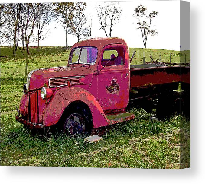 Truck Canvas Print featuring the digital art Working Days are Over by Nancy Olivia Hoffmann
