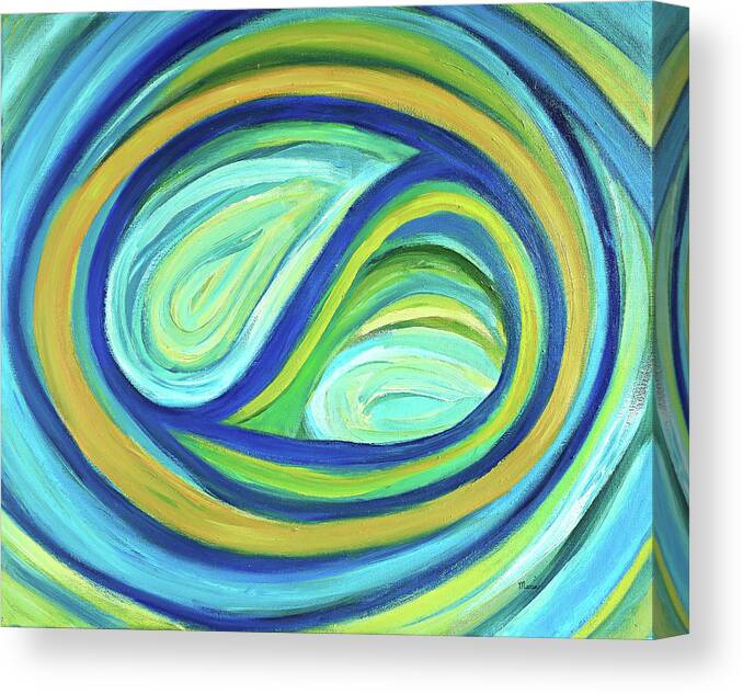 Yin And Yang.abstract Canvas Print featuring the painting Yin and Yang by Maria Meester