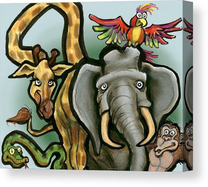 Animals Canvas Print featuring the digital art Zoo Animals by Kevin Middleton
