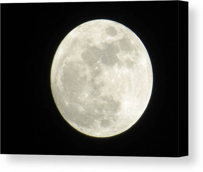 Space Canvas Print featuring the photograph A Winter'sFullmoon over GA by Aaron Martens