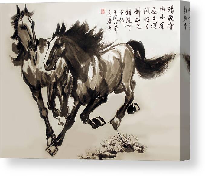 Companionship Canvas Print featuring the photograph Companionship by Yufeng Wang