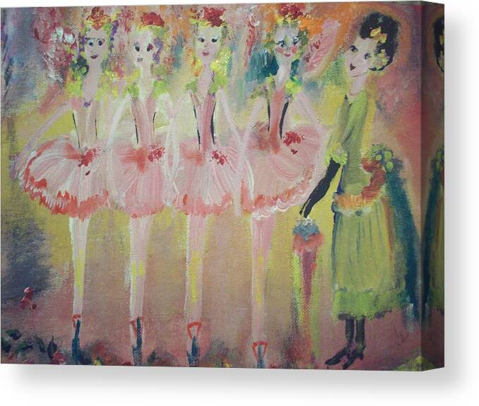 Quadrille Canvas Print featuring the painting Madams Quadrille ballet by Judith Desrosiers