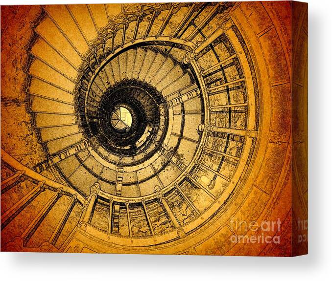 Lighthouse Stairs Canvas Print featuring the photograph  To The Top by Jacklyn Duryea Fraizer