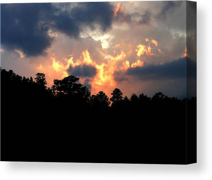 Sunset Canvas Print featuring the photograph Fire in the Sky #1 by Craig Burgwardt