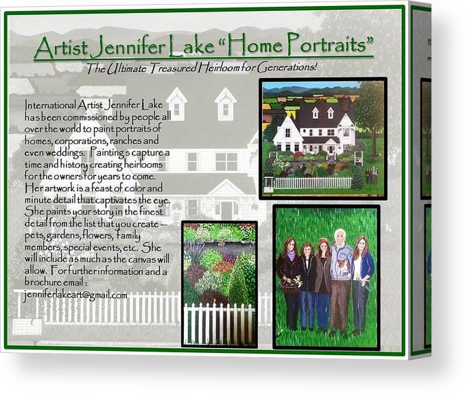 Home Portraits Canvas Print featuring the painting Home Portrait #1 by Jennifer Lake