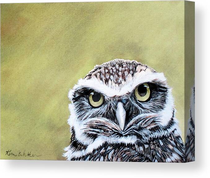 Bird Canvas Print featuring the painting Little Who Watercolor by Kimberly Walker