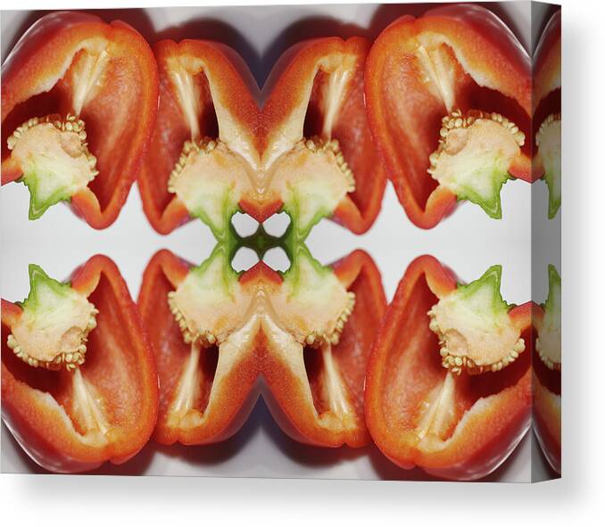 Red Bell Pepper Canvas Print featuring the photograph Red Bell Pepper #1 by Silvia Otte