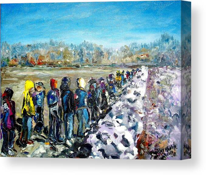 Semi Abstract Canvas Print featuring the painting River's walk #1 by Ray Khalife