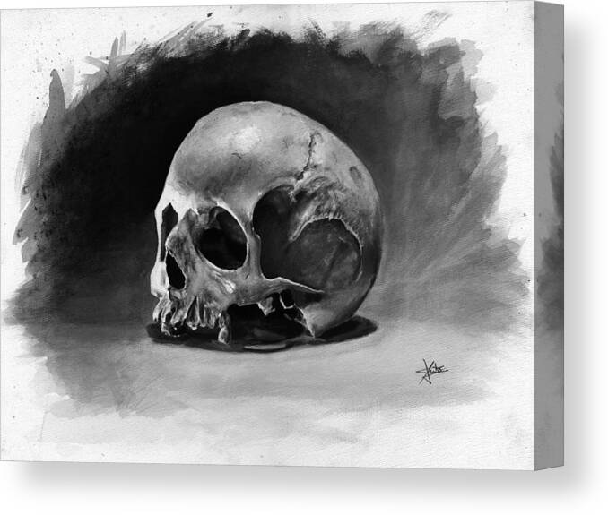 Skull Canvas Print featuring the painting Skull painting by Christian Klute