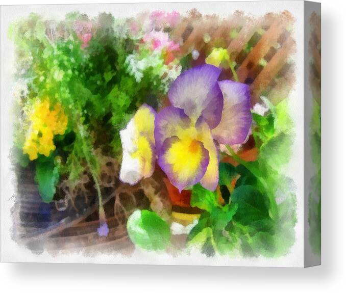 Flowers Canvas Print featuring the painting Spring Flowers #1 by Maciek Froncisz