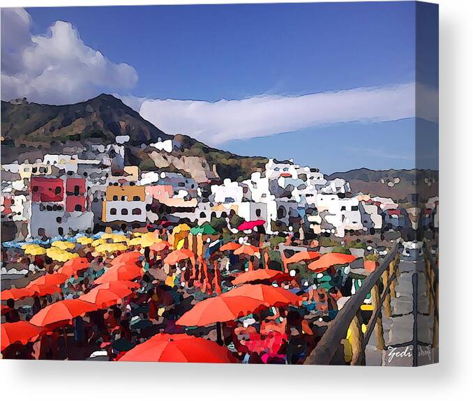 Ze Di Canvas Print featuring the photograph The island of Ischia Sant'Angelo by - Zedi -
