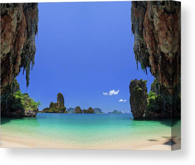 Tranquility Canvas Print featuring the photograph The Secret Lagoon #1 by Pete Reynolds