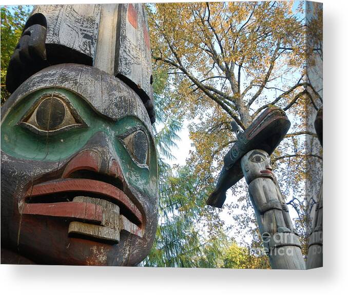 Tlingit Canvas Print featuring the photograph Tlingit Totem by Laura Wong-Rose