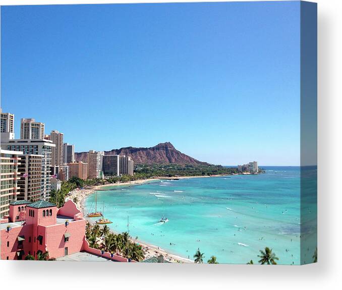 Tranquility Canvas Print featuring the photograph Waikiki Beach #1 by M Swiet Productions