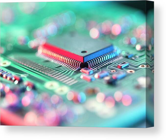 Concept Canvas Print featuring the photograph Circuit Board #10 by Tek Image/science Photo Library
