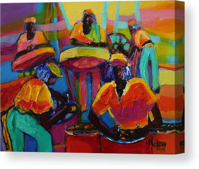 Abstract Canvas Print featuring the painting Steel Pan #13 by Cynthia McLean