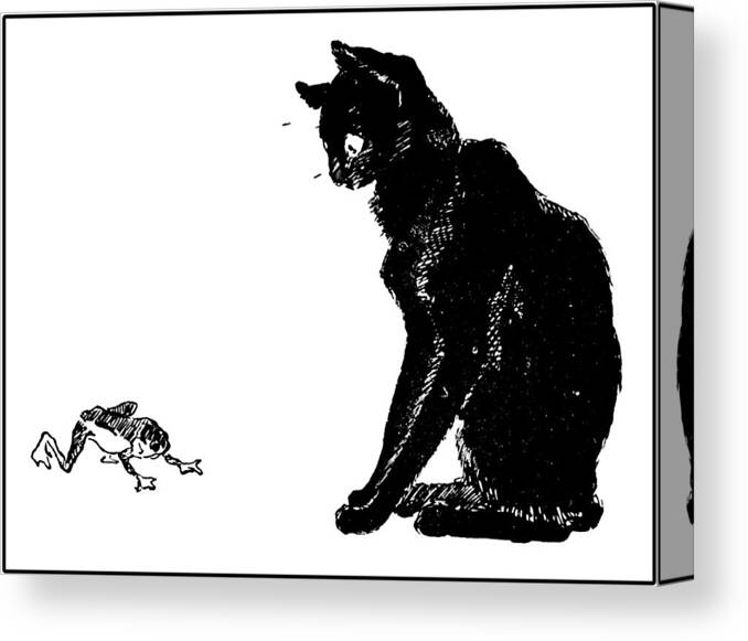 Cats- Pictures Without Words' 1897 Theophile Alexandre Steinlen 4 Canvas Print featuring the painting Pictures without Words #3 by MotionAge Designs