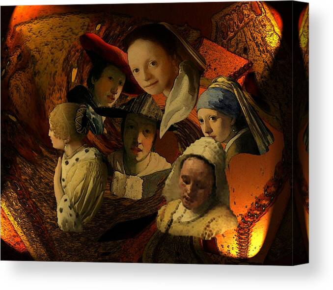 17th-century Canvas Print featuring the digital art 17th Century Maidens by Tristan Armstrong