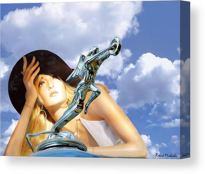 Digital Canvas Print featuring the photograph 1931 Packard And Goddess Of Speed by Robert Michaels