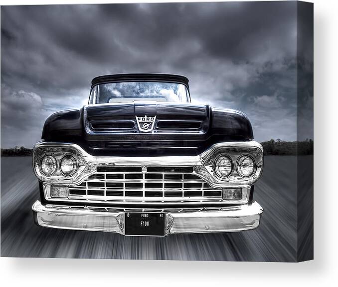 Ford F100 Canvas Print featuring the photograph 1960 Ford F100 Pick Up Head On by Gill Billington