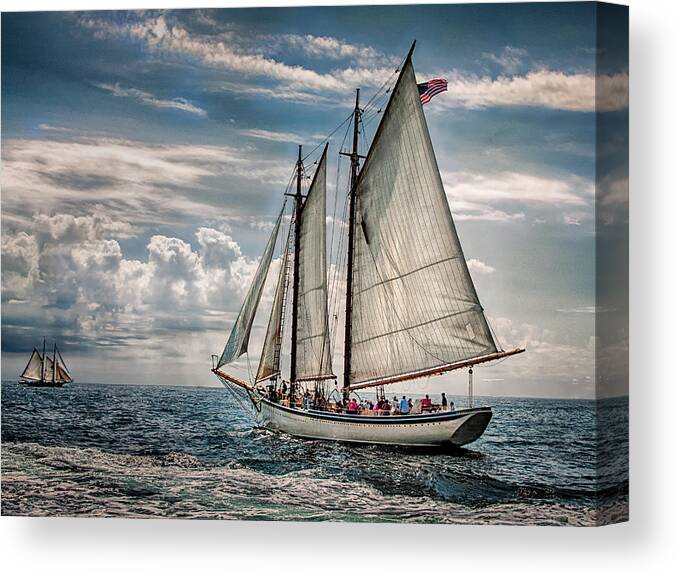 Schooner Canvas Print featuring the photograph American Eagle #2 by Fred LeBlanc