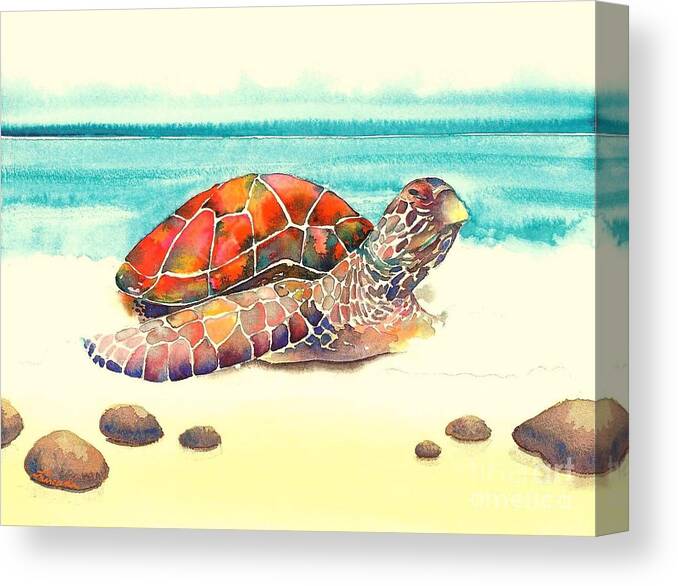 Nature Canvas Print featuring the painting Arrival #2 by Frances Ku