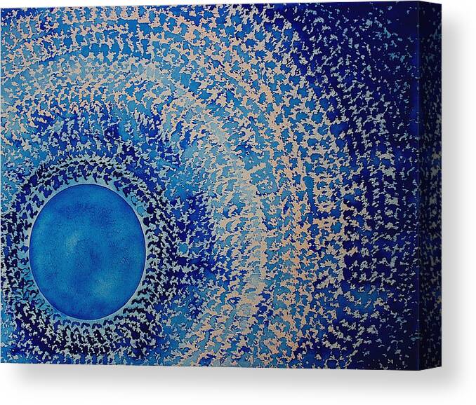 Blue Kachina Canvas Print featuring the painting Blue Kachina original painting by Sol Luckman