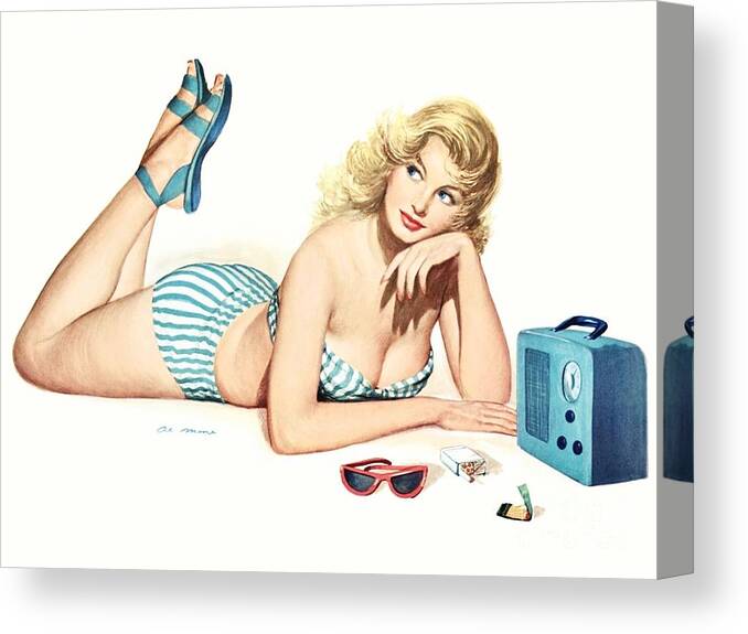  Pinup Poster Canvas Print featuring the photograph Esquire Pin Up Girl by Action