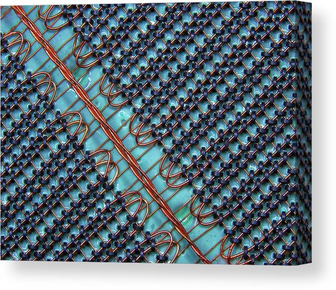 Array Canvas Print featuring the photograph Magnetic-core Memory Array #2 by Pasieka
