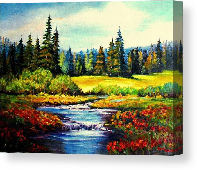 Meadow Canvas Print featuring the painting Springtime by Hazel Holland