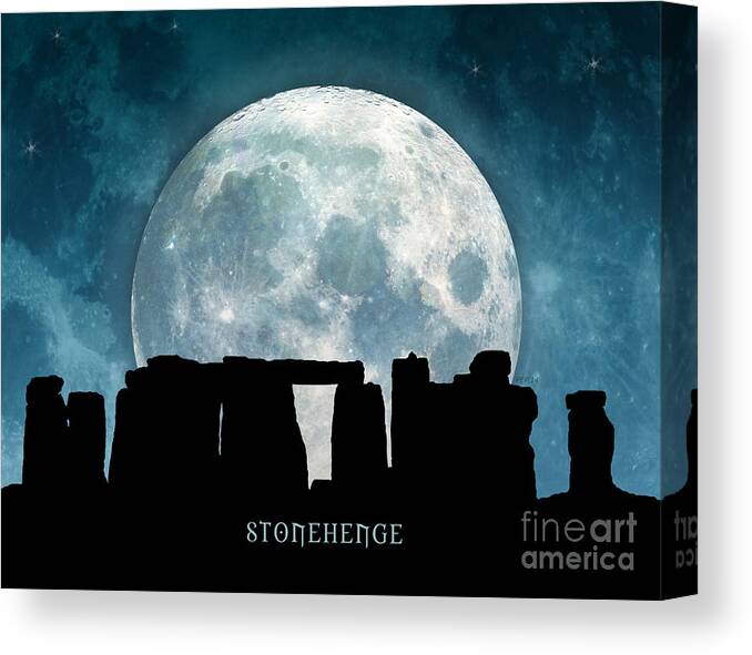 Stonehenge Canvas Print featuring the digital art Stonehenge #2 by Phil Perkins