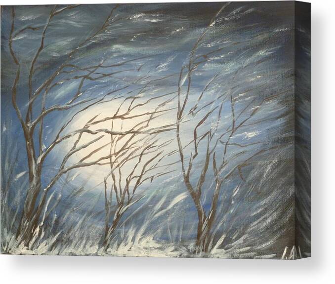 Winter Canvas Print featuring the painting Storm by Irina Astley