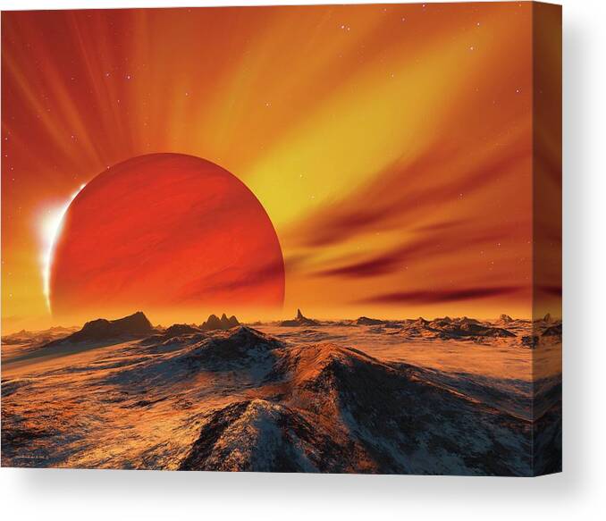 Nobody Canvas Print featuring the photograph Alien Planetary System #22 by Detlev Van Ravenswaay