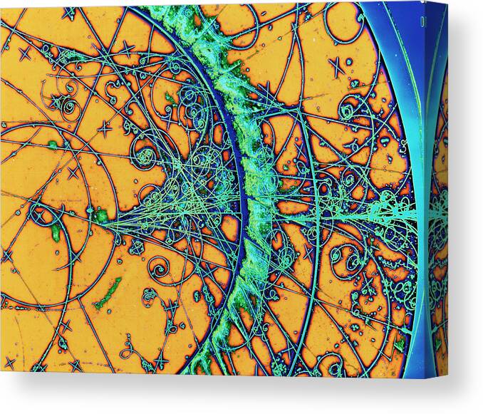 Particle Tracks Canvas Print featuring the photograph Particle Tracks #3 by Patrice Loiez, Cern