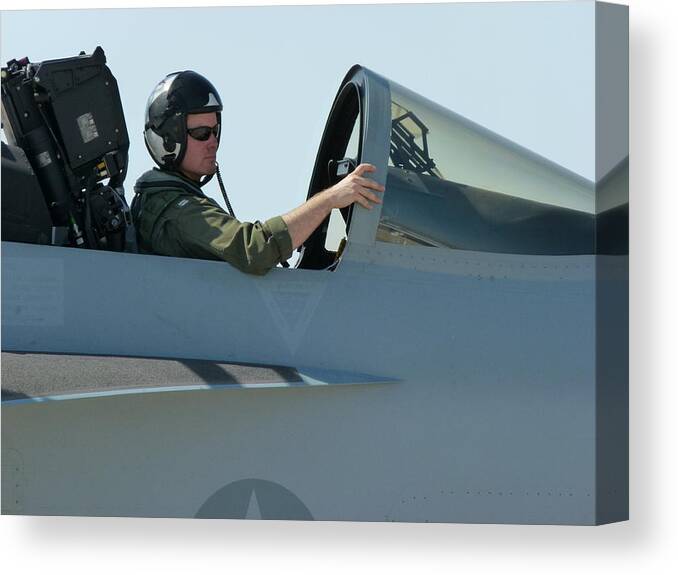 Fa-18 Canvas Print featuring the photograph USMC FA18 Hornet #3 by Jeff Lowe