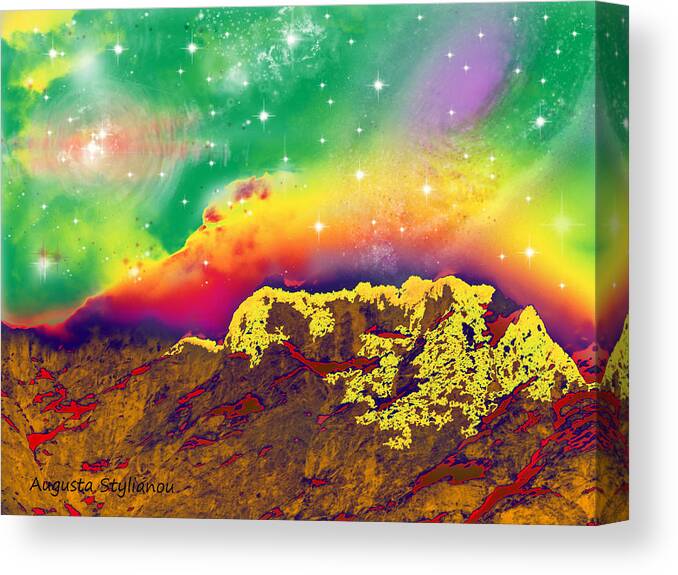 Augusta Stylianou Canvas Print featuring the digital art Space Landscape #54 by Augusta Stylianou