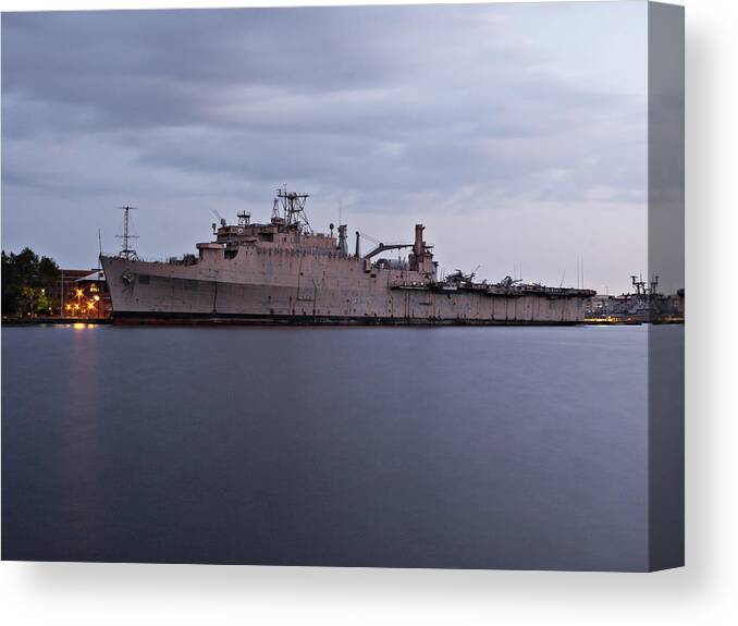 Richard Reeve Canvas Print featuring the photograph 50 Shades of Gray at Philadelphia Navy Yard by Richard Reeve