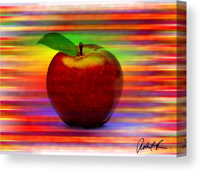 Apple Canvas Print featuring the painting 60x45 print or canvas wrap THE APPLE by Robert R signed prints by Robert R Splashy Art Abstract Paintings