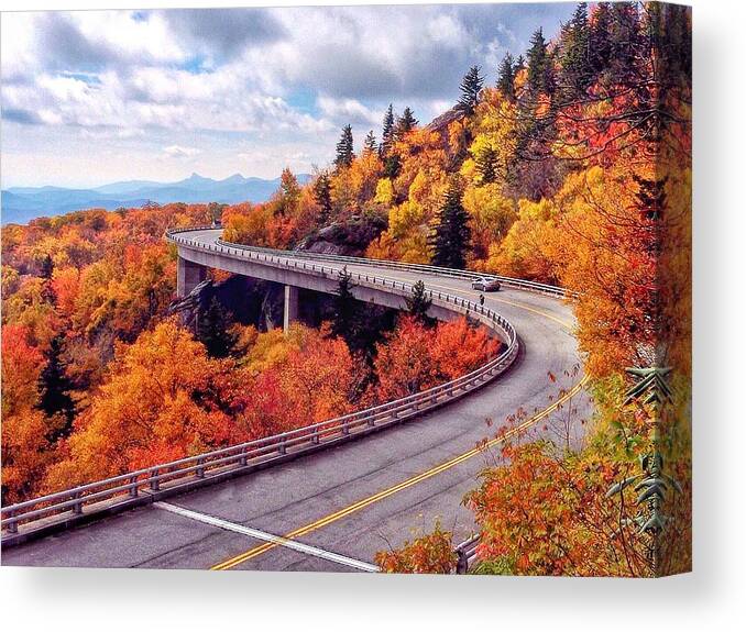 Blue Ridge Parkway Canvas Print featuring the photograph A Colorful Ride Along The Blue Ridge Parkway by Chris Berrier