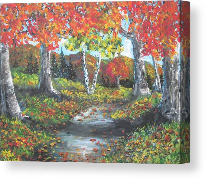 Landscape Canvas Print featuring the painting A crisp afternoon by Megan Walsh