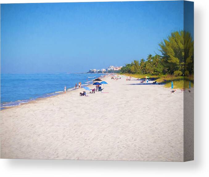 Water Canvas Print featuring the photograph A Day at Naples Beach by Kim Hojnacki