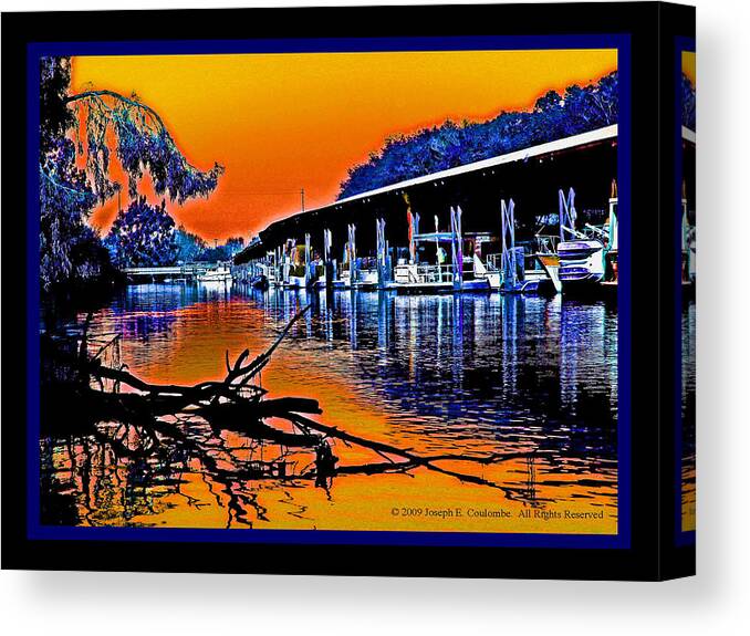 Sacramento River Delta Canvas Print featuring the digital art A Delta Sunset by Joseph Coulombe